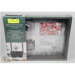 NEW WOODEN PHOTO SERVING TRAY