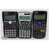 Image 1 : LOT OF 3 SOLAR/BATTERY SCIENTIFIC CALCULATOR