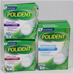 BAG OF ASSORTED POLIDENT DENTURE CLEANERS