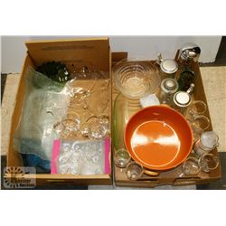 2 BOXES OF ESTATE GLASSWARE,  INCLUDES DOMEX