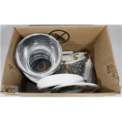 LOT OF 12 CHROME 6" WHITE POT LIGHT TRIMS WITH