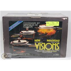 NEW VISIONS COVERED SAUCE PANS - 1L, 1.5L & 2.5L