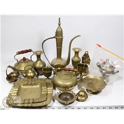 FLAT OF ASSORTED BRASS ORNAMENTS