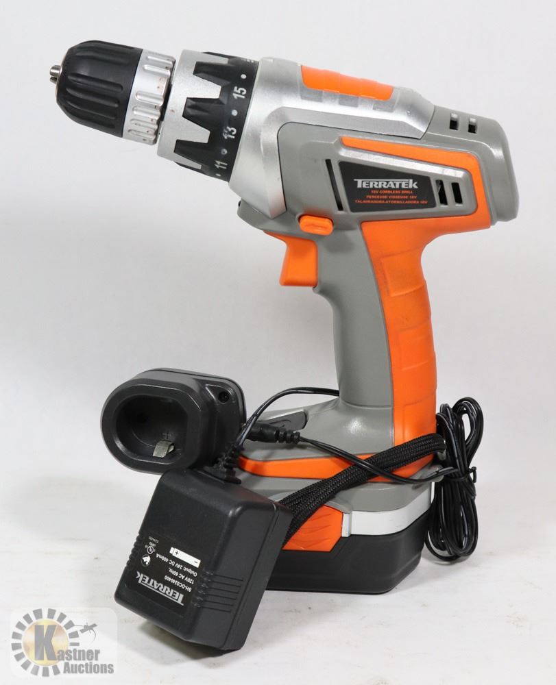 TERRATEK 18V DRILL WITH CHARGER