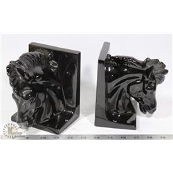 PAIR OF HORSE HEAD BOOKENDS