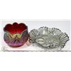 Image 1 : CARNIVAL GLASS SERVING DISH AND BOWL