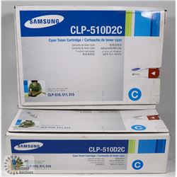 LOT OF 2 SAMSUNG SYAN TONER CARTRIDGES CLP-510D2C