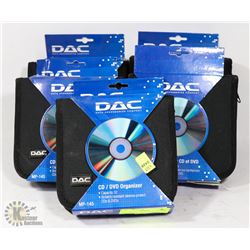 LOT OF 5 DAC CD/DVD ORGANIZERS 32 SLOT CAPACITY.