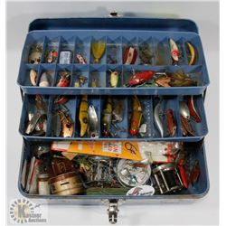 OLD FISHING TACKLE BOX FULL.