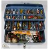 Image 1 : OLD FISHING TACKLE BOX FULL.
