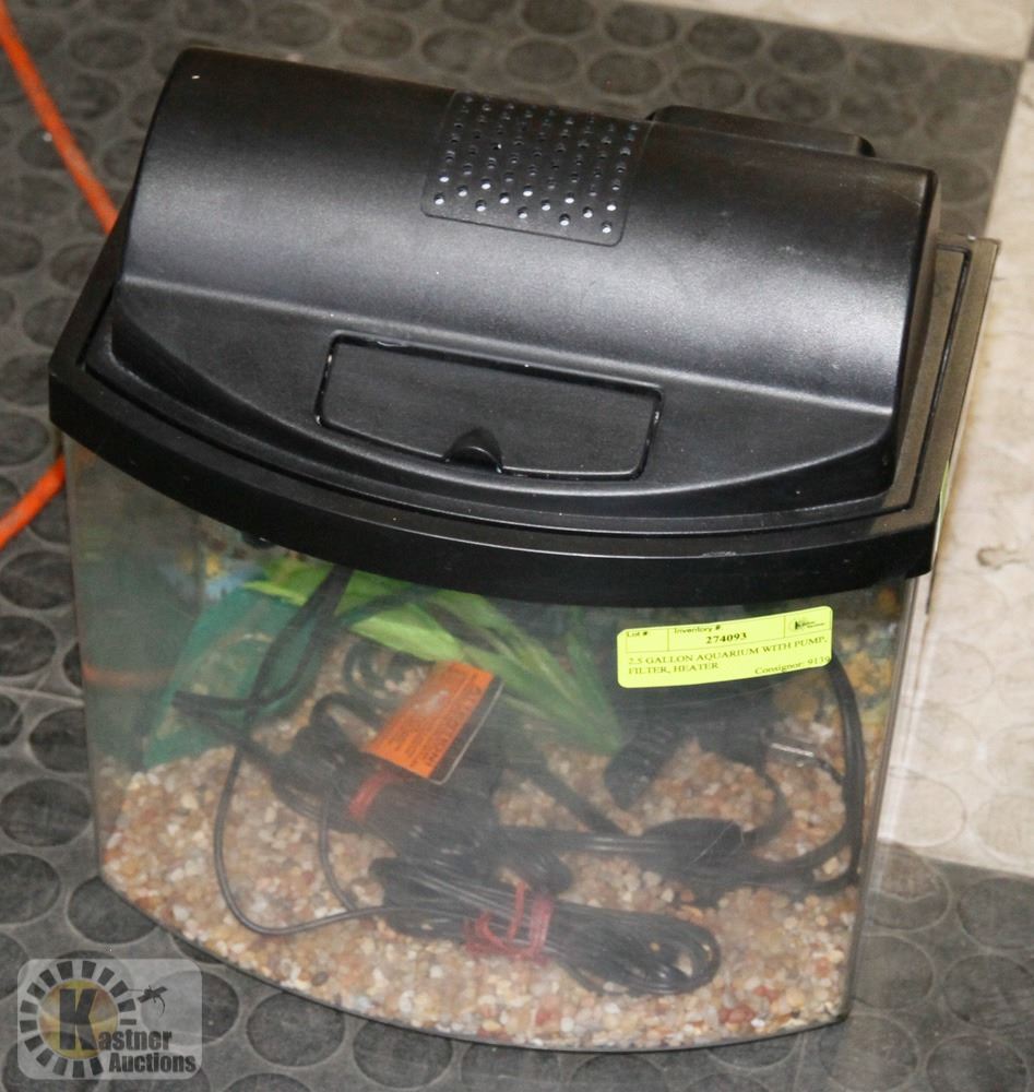 2.5 GALLON AQUARIUM WITH PUMP, FILTER, HEATER