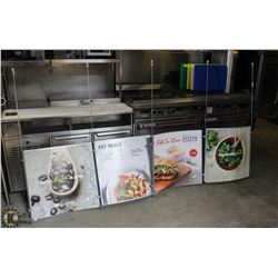 LOT OF 4 HANGING METAL SIGNS