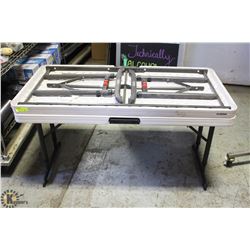 LOT OF 2 PLASTIC LIFETIME FOLDING TABLES