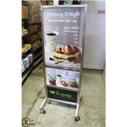 METAL SIGN ON WHEELS