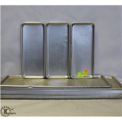BOX OF STAINLESS STEEL TRAYS.