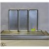 BOX OF STAINLESS STEEL TRAYS.