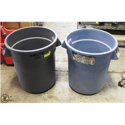 2 RUBBERMAID BRUTE 20 GAL REFUSE CONTAINERS