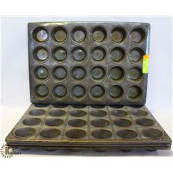LOT OF 4 MUFFIN PANS 21" X 14" EACH 24 MUFFINS