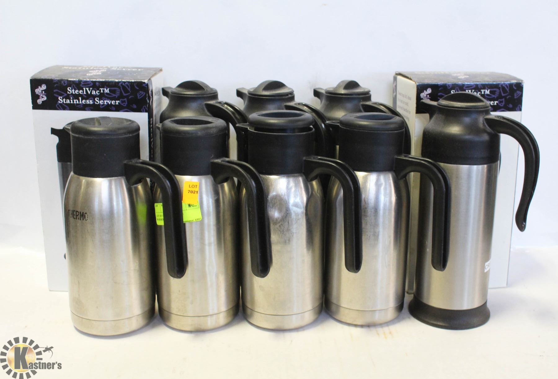 LOT OF 10 SMALL COFFEE WARMERS/CARAFES
