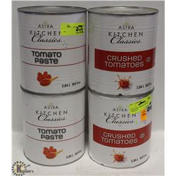 FOUR 2.84L CANS OF TOMATO PRODUCT