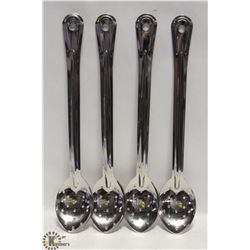 NEW 15" STAINLESS PERFORATED SPOONS - LOT OF 4