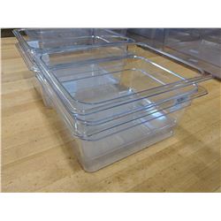 1/2 SIZE, 6" DEEP POLYCARBONATE INSERTS - LOT OF 4