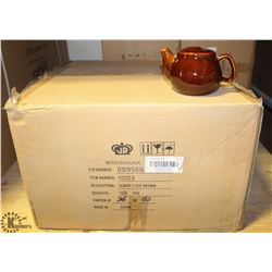 CASE OF 48 TWO CUP BROWN TEA POTS
