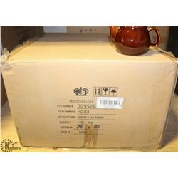 CASE OF 48 TWO CUP BROWN TEA POTS