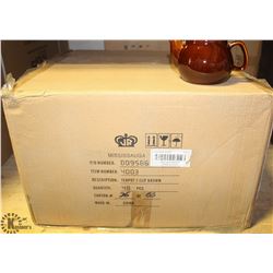 CASE OF 48 TWO CUP BROWN TEA POTS