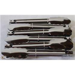 SET OF 6 - 9 INCHES SS TONGS LT GAUGE 0.5MM