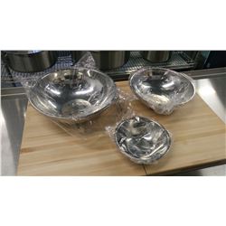 HEAVY DUTY MIXING BOWLS - 5QT, 3QT, 1/2QT - LOT OF