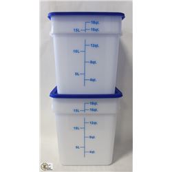 18QT WHITE INGREDIENT BINS & LIDS - LOT OF 2