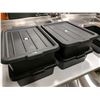 Image 1 : 7" DEEP BLACK TOTES WITH LIDS - LOT OF 4 (8 PIECE