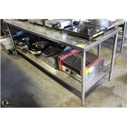 7' S/S COMMERCIAL PREP TABLE W/ UNDERSHELF