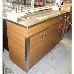 CONDIMENT STAND WITH BOTTLE AND CAN SLOTS, DRINK