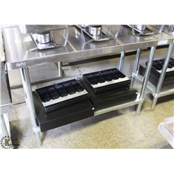 4' S/S COMMERCIAL PREP TABLES W/ UNDERSHELF