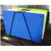 Image 1 : SET OF 5 COLOURED CUTTING BOARDS & RACK