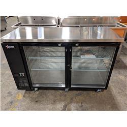 49" GLASS TWO DOOR BACK BAR COOLER