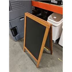 MAHOGANY A-FRAME SIDEWALK MENU CHALKBOARD