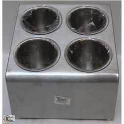 FLATWARE CYLINDERS STAINLESS STEEL 4 HOLES/2 TIER