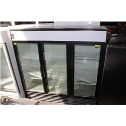 TRUE THREE DOOR COOLER ON CASTORS