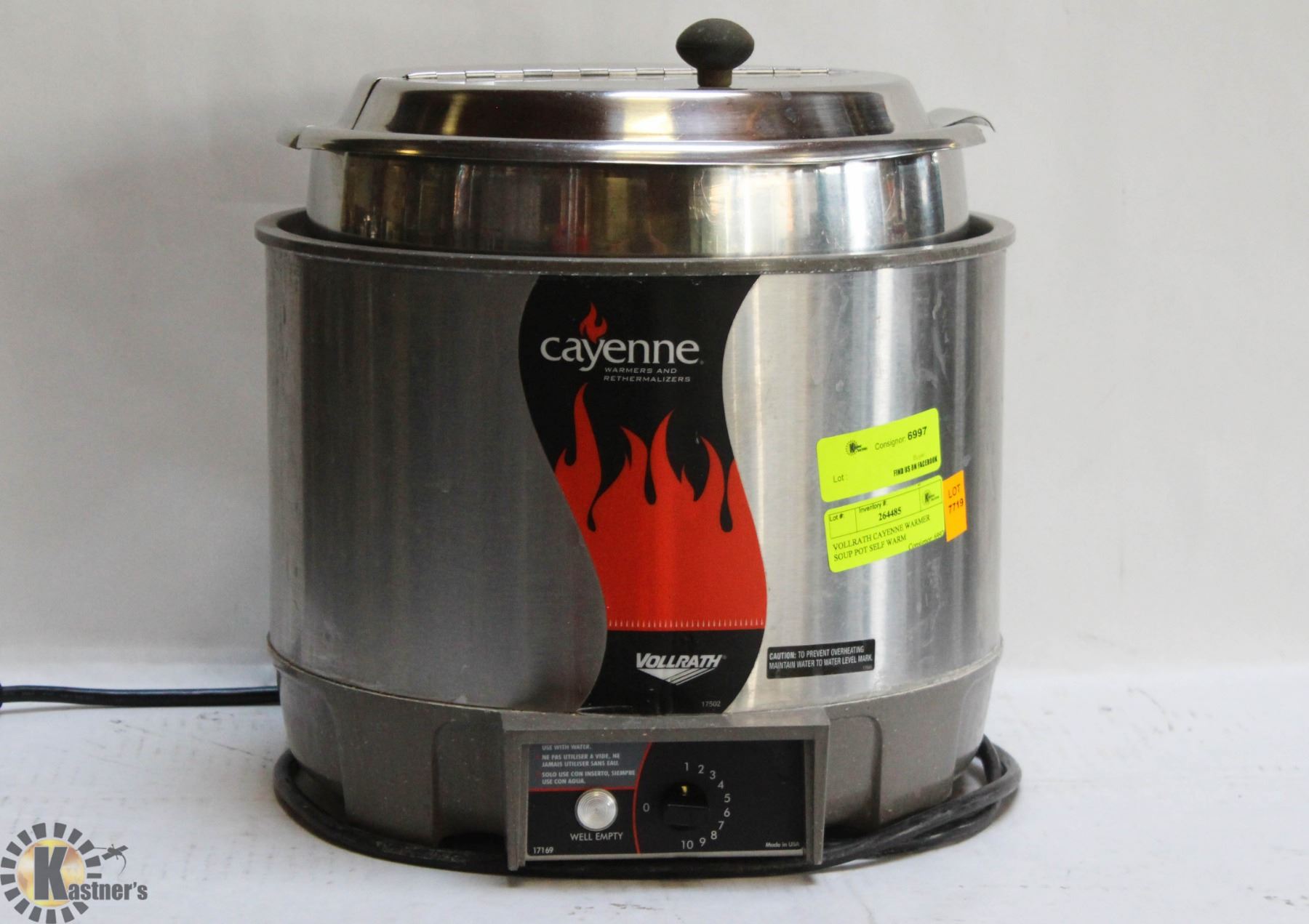 VOLLRATH CAYENNE WARMER SOUP POT SELF WARM