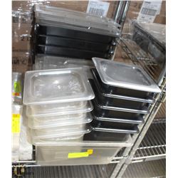 LOT OF 18 PLASTIC INSERTS W/ LIDS