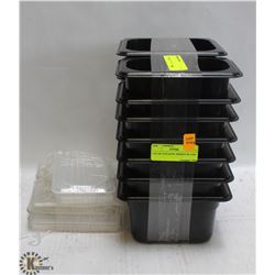 LOT OF 14 PLASTIC INSERTS W/ LIDS