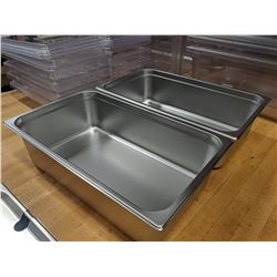 FULL SIZE, 6" DEEP STAINLESS INSERTS - LOT OF 2