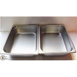 HALF SIZE 4" DEEP STAINLESS INSERTS -LOT OF 2