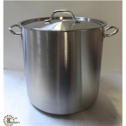 40QT STAINLESS STOCK POT WITH LID