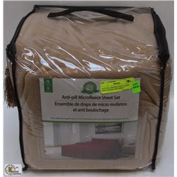 ANTI PILL MICROFLEECE CAMEL BEIGE QUEEN SIZE SHEET