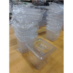 1/6 SIZE, 6" DEEP POLYCARB INSERTS & LIDS - LOT