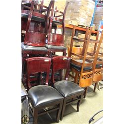 LOT OF 19 LEATHER SEATED CHAIRS SOLD W/ 4 LEATHER